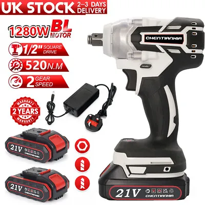 View Details 1000Nm 21V Cordless Electric Impact Wrench Drill Gun Ratchet Driver W/ 2 Battery • 18.04£