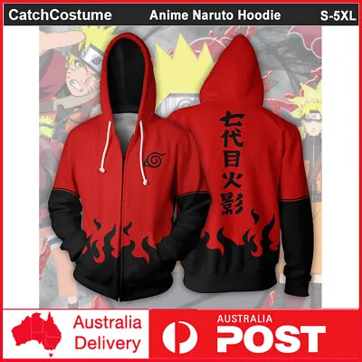 Naruto Uzumaki Hokage Hoodie Sweater Anime Cosplay Sweatshirt Casual Jacket Coat • $37.99