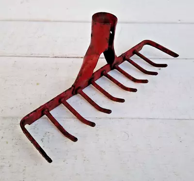 VINTAGE Metal Garden Rake Head Tool Head • £10