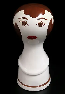 Vtg Pottery Brunette Hair Mannequin Millinery Head Hat Wig Stand 1960s 15  • $99.95