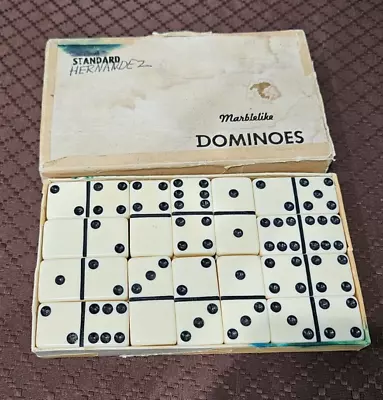 Vintage Puremco Company Standard Dominoes Marblelike Made In USA • $15