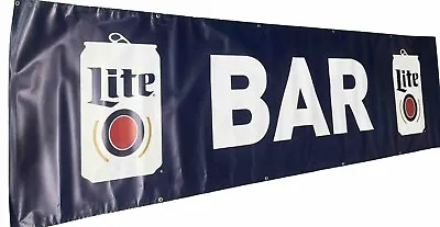 NICE MILLER LITE LIGHT CAN LOGO BAR BEER BANNER SIGN Massive 3x10ft • $49.99