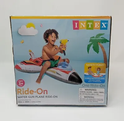 Intex Inflatable Water Gun Plane *Brand New*Ride-on Pool Float Red 46 X 46 Vinyl • $33.88