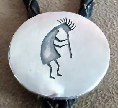 Vintage Hopi / Navajo Native American Sterling Silver Kokopelli Kachina Bolo Tie • $144