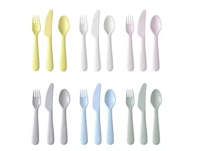 IKEA Kalas Kids Cutlery Set (18-Piece) - Spoon Fork And Knife In Nostalgic • £6.99