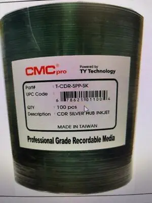 Cmc Pro Taiyo Yuden Ty Cd-r Silver Inkjet Hub Print 52xt-cdr-spp-sk 200 Pcs • £92.45