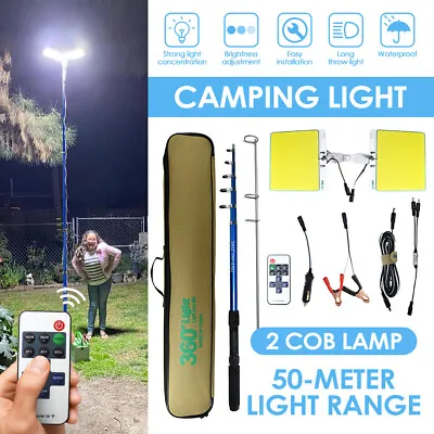 Telescopic Light Fishing Rod Pole Camping Lamp Car Repair LED COB Light Lantern • $64.99