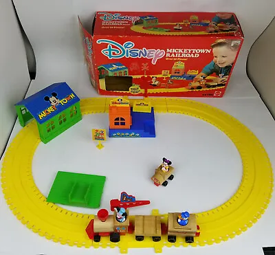 Disney Mickeytown Railroad Mickey Mouse Town Train Set Toy 1988 Mattel Complete • $44.98
