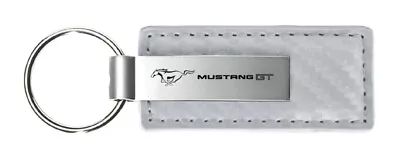 Ford Mustang GT Carbon Fiber Leather Key Chain (White) • $20.95