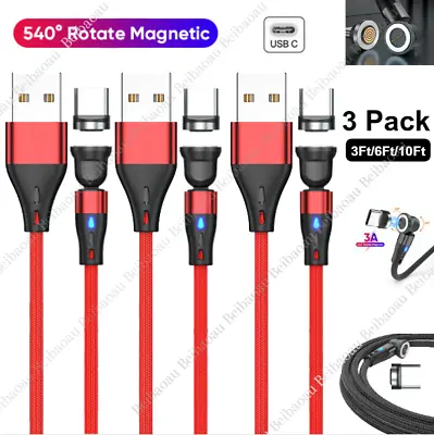 540° Magnetic Charger USB C Charging Cable Type C For Samsung Android IPhone 15 • $16.75