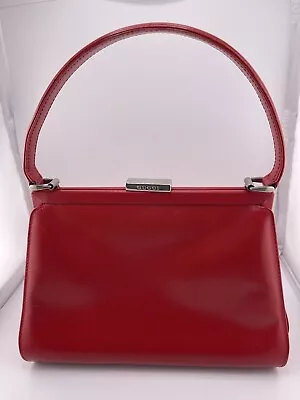 Gucci Top Handle Vintage Red Leather Handbag • $550