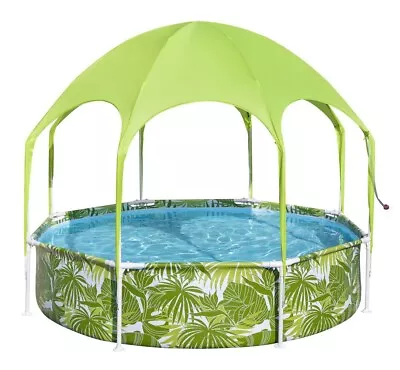 Splash-in-Shade Play Pool 8' X 20  Above Ground Wading Pool With Sunshade 56543 • $95