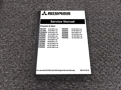 Mitsubishi FG15N Forklift Chassis & Mast Shop Service Repair Manual 00011-Up • $237.30