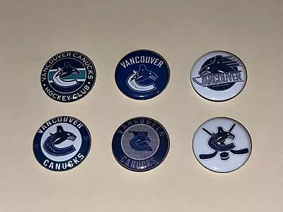 1  Lot Of 6 Vancouver Canucks Button Pins Pinback [p306] • $3.25