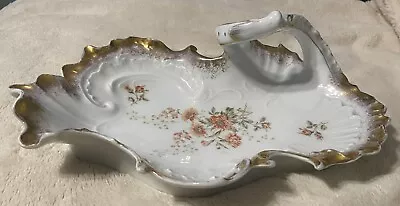 C T Germany Bowl Porcelain Bachelor Button Flowers Serving (ANTIQUE WEDDING GIFT • $200