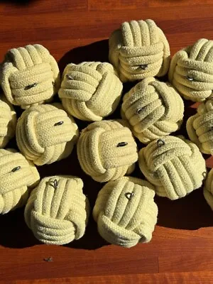 Monkey Fist Fire Poi Heads - Large 3  - Made With Kevlar Wicks - Sold As A Pair • $72