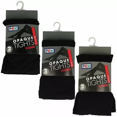 £8.50 • Buy Girls PEX Opaque Tights 70 Denier Two Pair Pack