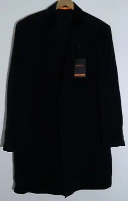 Ben Sherman Overcoat Black Wool Velvet Collar Slim Fit UK Chest 46 Inc - NEW • £110