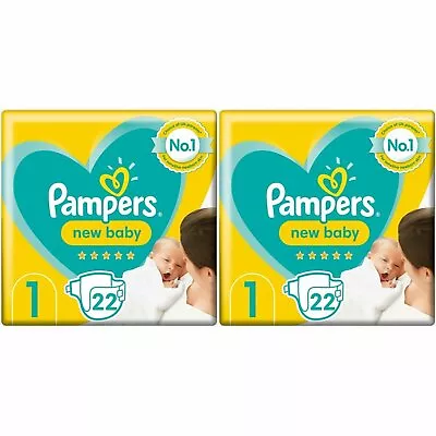 44 X Pampers New Baby Size 1 - Carry Pack - With Protection For Sensitive Skin • £12.90