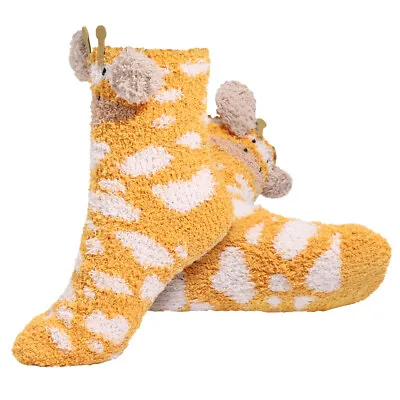 £6.25 • Buy 1 Pair Coral Fleece Socks Stereoscopic Lovely Giraffe Design Warm Socks