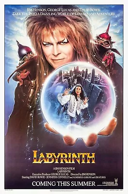 LABYRINTH V2 RETRO 80s MOVIE POSTER Classic Greatest Cinema Wall Art Print A4 • £3.75