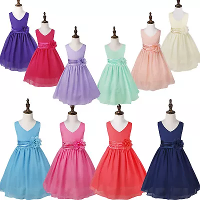 Kids Girls Flower Girl Event Dress Pageant Ball Gown Cocktail Occasion Formal • $20.04