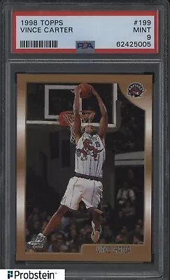 1998-99 Topps #199 Vince Carter Toronto Raptors RC Rookie PSA 9 MINT • $0.99