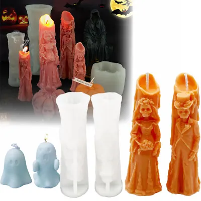 £5.41 • Buy Halloween Candle Molds 3D Silicone For DIY Wax Making Moulds Soap Resin Craft UK