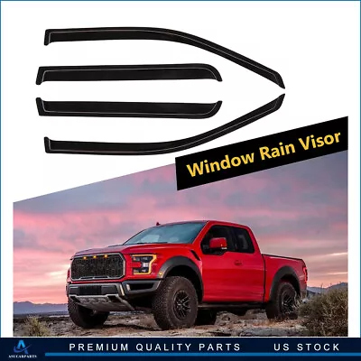 ✅Window Visor Vent Rain Shades Guards Deflectors For 04-08 Ford F150 Crew Cab • $27.75