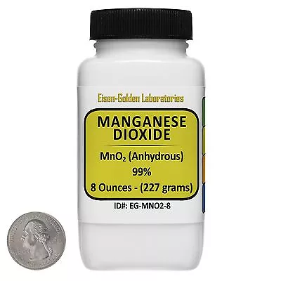 Manganese Dioxide [MnO2] 99% ACS Grade Powder 8 Oz In A Space-Saver Bottle USA • $17.99