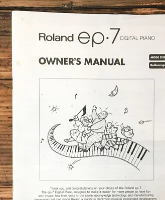 $19.97 • Buy Roland EP 7 Digital Piano Owner / User Manual *Original*