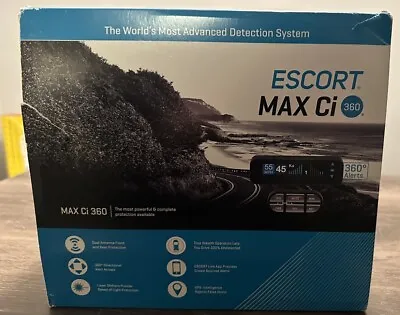 ESCORT MAX Ci 360 RADAR DETECTOR WITH LASER SHIFTERS **BRAND NEW IN BOX** • $2499