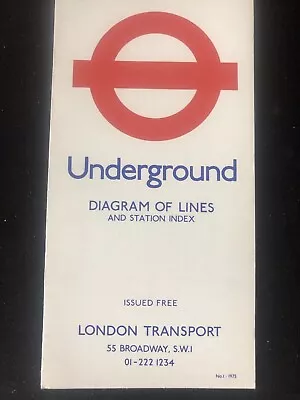 London Underground Tube Map No.1 1975 (Ref 5.75/2315M/1000M) • £8