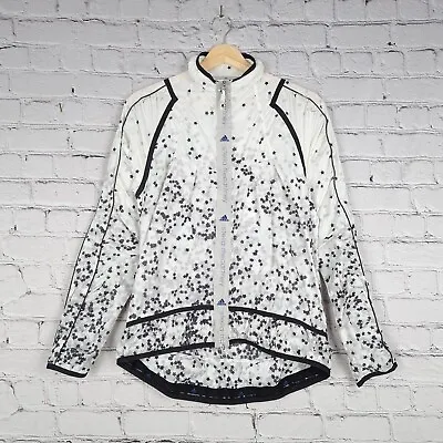 Stella McCartney Adidas Windbreaker Womens Small White Black Stars Ruched Run • $34.88