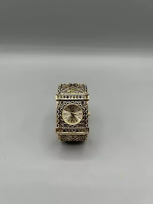 Vivani Multi Color Crystal Gold Tone Cuff Watch • $12.99