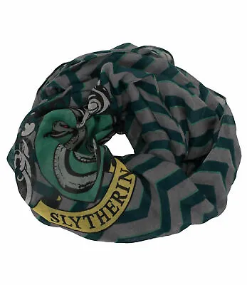 Harry Potter Slytherin Logo Illustrated Lightweight Polyester Infinity Scarf NEW • $16.99