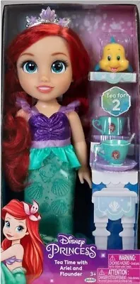 NEW Disney Princess TREAT TIME Playset W/ARIEL Doll Flounder & Tea Accessories • $27.99