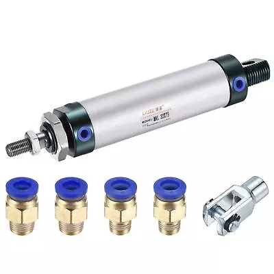 Pneumatic Air Cylinder 32mm Bore 75mm Stroke With Y Connector And Quick Fitting • $43.89