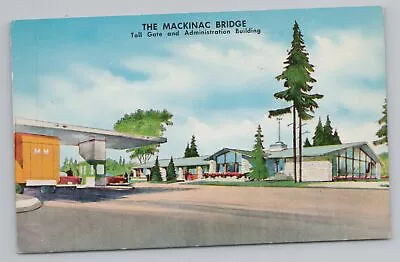 State View~Mackinac Bridge Toll Gate & Admin Building~Vintage Postcard • $3