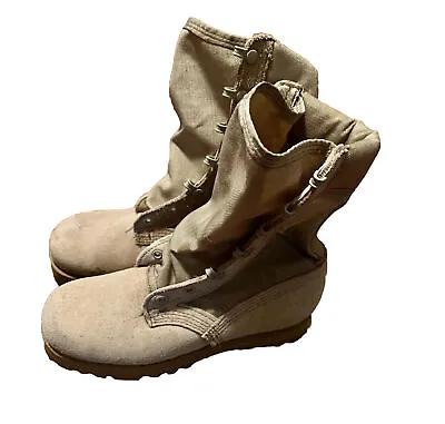 Vintage USA 6 Wellco Suede & Canvas Women’s Military Combat Boots NEVER WORN • $45.13