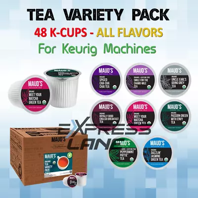 Maud's 48 K-Cups Tea Variety Pack Pods KEURIG Green Jasmine Earl Grey Chai BOX • $50