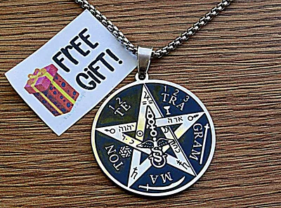 Tetragrammaton  Amulet - Witchcraft Pentagram Of Protection Necklace Pendiente • $12.95