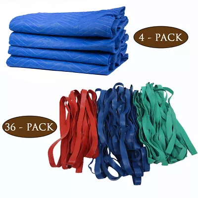 4Pk 72 X80  Economy Moving Blanket 36Pk Variety Moving Rubber Band 30  36  42  • £86.77