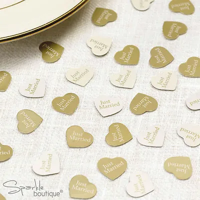 £1.79 • Buy LUXURY WEDDING TABLE CONFETTI -JUST MARRIED HEARTS- Sprinkles/Scatter/Decoration