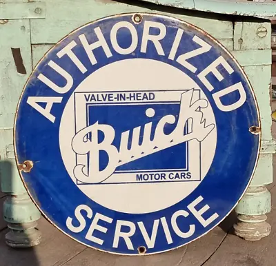 Vintage Old Antique Rare Buick Motor Car Service Adv Porcelain Enamel Sign Board • $359.20