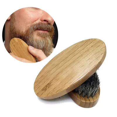 For Men Boar Hair Bristle Beard Mustache Brush Military Hard Round Wood Handle • $2.50