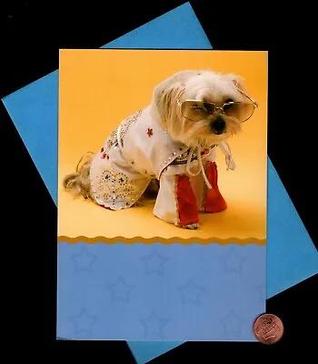 HTF MISSING YOU Dog Puppy Elvis Costume Sunglasses - Greeting Card - W/ TRACKING • $3.95