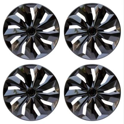 16  Set Of 4 Black Wheel Covers Snap On Full Hub Caps Fit Honda Civic R16 Tire • $46.89