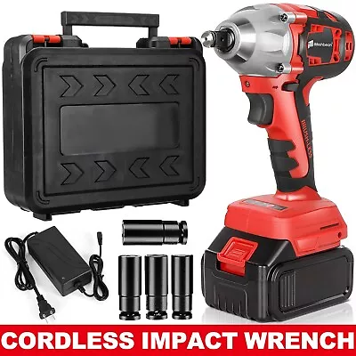 Cordless Impact Wrench 1/2  520Nm High Torque Brushless Driver With Battery 21V • $49.99