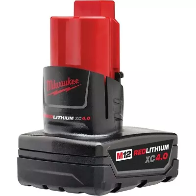 Genuine Milwaukee 48-11-2440 12 Volt  M12 XC 4.0 Ah Red Lithium Ion Battery • $59.12